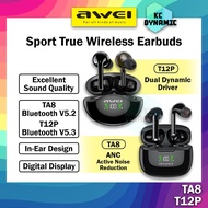 Awei TA8 ANC Wireless Earbuds Sport Earbuds Awei T12P Headphone Earphone Awei Bluetooth Earbuds