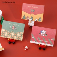 TT 5PCS Cartoon Kawaii Christmas Theme Greeg Cards Cute Blessing Envelopes Wrig Paper DIY Holiday Gift Message Cards TT
