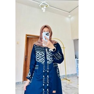 DAILY BAJU WOVEN AJYAD NAVY BY FAREECHA_LATEST FAREECHA GAMIS_LATEST WOVEN GAMIS