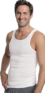 เสื้อกล้ามกีฬาผ้าฝ้าย Hanes ของแท้สําหรับผู้ชายเสื้อกั๊กเหงื่อระบายอากาศในสไตล์ยอดนิยมเยาวชนสีขาวบริ