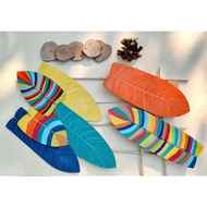 Hand-painted Wooden Leaves Wall Hanging Leaves Decor Macrame Many Sizes Handmade Wooden Wall Paintin