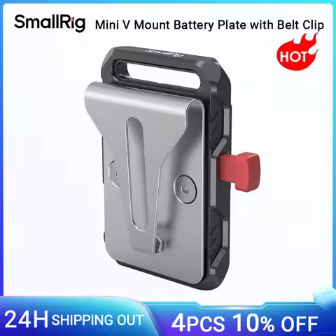SmallRig Mini V Mount Battery Plate, V-Lock Mount Battery Plate with Belt Clip for Camera Power Supp