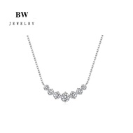 BWjewerly S925 เงิน สร้อยคอยิ้ม 7 สร้อยคอก่ออิฐ (ให้ของขวัญกับแฟนของคุณ)