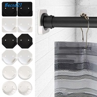 BECS 2pcs Shower Curtain Rod Wall Adhesive No Drilling Stick Bathroom Screw Fixation Tension Holder