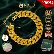 Emas RATU (29.82g) Gelang Tangan COCO Queen / Lebar 1.5cm / Daily Wear Premium Fashion Bracelet Plat