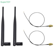 SUPERTOY 6dBi 2.4GHz 5GHz Dual Band WiFi RP-SMA Antenna + 1x 12cm U.fl IPEX Cable N8S5 HOT