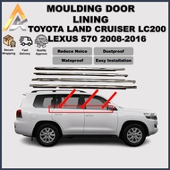 ORIGINAL Toyota Land Cruiser LC200 Lexus LX570 Door Moulding Chrome Black Lining Rubber Outer Glass 