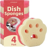 Cleangor 4pcs Span Pencuci, Span Dapur Dua Sisi dengan Kawalan Suhu, Bebas Calar, Mudah Dibersihkan,