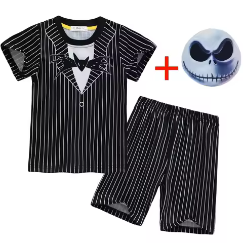 ♥ 2026 New Hallween Clothes The Nightmare Before Christmas Jack Skellington Cartoon Cosplay Costume 