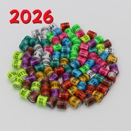 2026 Pigeon Foot Ring With Word 8mm Aluminum Foot Ring Multicolor Digital Foot Ring