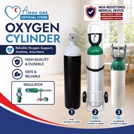 Aluminium Oxygen Tank 5L / 10L OR Steel Oxygen Tank 10L + Regulator + Nasal Oxygen Cannula
