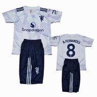 bayar di tempat/ setelan baju sepakbola anak laki laki/ baju bola nama b.fernandes mu printing