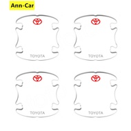 【 Ann-Car】4ชิ้น/เซ็ต Toyota Car Door Handle Protector Cover Inner Bowl Anti Scratch Sticker Camry Corolla RAV4 Highlander Land Cruiser Vios Avanza Rush Calya Innona Fortuner Hilux CH-R Yaris Wigo Prius