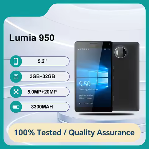 Original Unlocked Lumia 950 20MP Camera Bluetooth Single/Dual Sim Mobile Phone 3300mAh Good Conditio