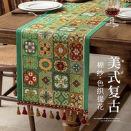 New Light Luxury Retro Table Runner Chenille Tassel Bed Flag Hot Selling Table Runner Dinning TV Sho