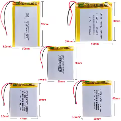 504760 1800mah 505050 1800mah 505060 2000mah 505068 2500mah 505090 3000mah 3.7V Polymer Lithium Batt