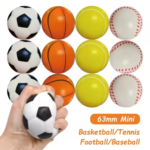 3Pcs 63mm Children Soft Football Basketball Baseball Tennis Toys Foam Sponge Decompression Vent Stre