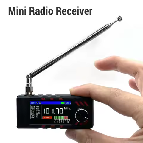 Full Band Radio Receiver Mini Radio Receiver 1.9 Inch Color Screen Full Band Receiver Support FM AM 