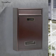 [Prasku] Wall Mounted Locking Mailbox Security Drop Box Practical Sturdy Decorative Mail Collection 