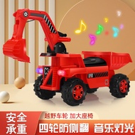 ST/🏮Large Children's Excavator Can Sit on Four Wheels Scooter Swing Car1-3-6Dumptruck-Year-Old Men and Women Baby's Stro