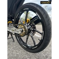 HYPERTECH CNC SPORT RIM PRO-RX8 2025 Y15ZR Y15 LCV8 Y125 BLACK GREY 1.6/1.6X17 R8 SPORT RIM RX8 HYPE