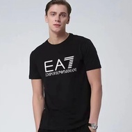 100% original EA7 ARMANI T shirt New Men Solid Color Casual Cotton Round Neck Man Short Sleeve T shi