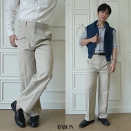 [New] BARON "Workwear" Nippon pants กางเกงสแลคผ้าชิโนทรงกระบอกตรงยุค 90s เอวสูง ด้านหลังมีกระเป๋า