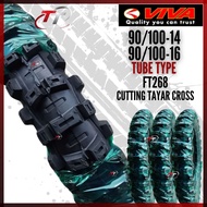 VIVA Tyre 16 14 FT268 Tube Type 90/100-16 90/100-14 Cutting Cross Tayer Tayar Tire Tires Jenis Tiub 