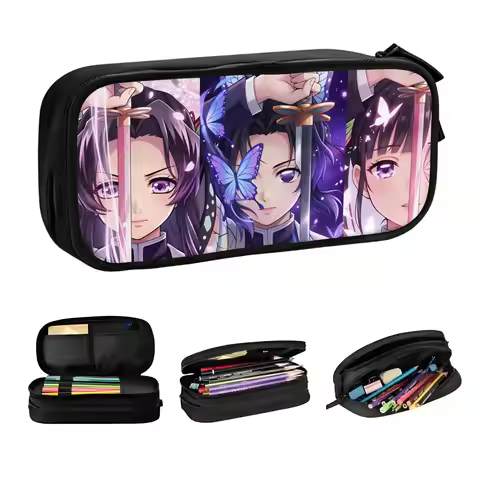 Kanae Kocho Demon Slayer Shinobu Kocho Pencil Cases for Girl Boy Large Capacity Kanao Tsuyuri Pen Ba