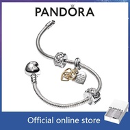 100% PANDORA genuine S925 sterling silver jewelry bracelet pendant Lab-grown Diamond & Hearts Bracel