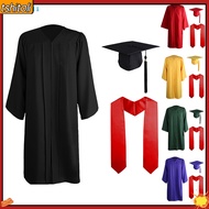 tshitoli 3Pcs/Set Adult Graduation Gown Hat Set Unisex School Uniform Cosplay Bachelor Costume Set A