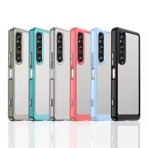 For Sony Xperia 1 VI 1VI XQEC72 Case Shockproof Silicone TPU Bumper with Clear Hard Cover Phone Case