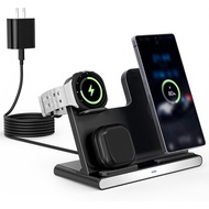 Samsung S25 Wireless Charger Station,3 in 1 Wireless Charger for Samsung Galaxy S25 Ultra/S24/S23/Z 