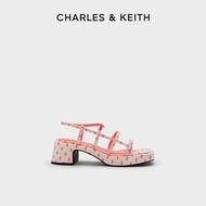 รองเท้าส้นสูง CharlesKeith ฤดูใบไม้ร่วง ฤดูหนาว ผู้หญิง รุ่น CK1-60920348 หัวเหลี่ยม แบบสวม สายคล้อง