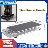 40/80Pcs Tempat Kapsul Kopi Behan Besi Coffee Capsules Drawer Rak Holder Kotak Nescafe Kapsul Nespre