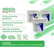 CeraVe - Moisturizing Cream 2xJar 454g + 1xJar with pump 454g [平行進口] [Best before: 12/2026]