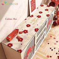Festive Red Shoe Cabinet Mat Oil and Waterproof Side Cabinet Mat TV Cabinet Protection Dust Mat Wedding Room Layout Washless Tablecloth