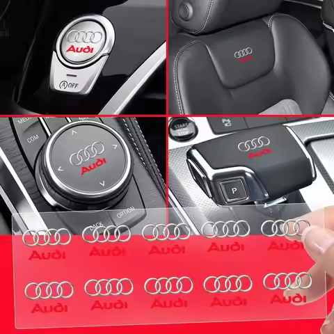 10PCS Car Styling Interior Sticker Badge Decoration Accessories for Audi Sline A3 A4 B8 8P 8V B6 A5