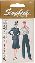 Simplicity Vintage Vintage 1940's Fashion Decorative Magnet, 2.5'' W x 3.5'' L, Women's Pant Suit