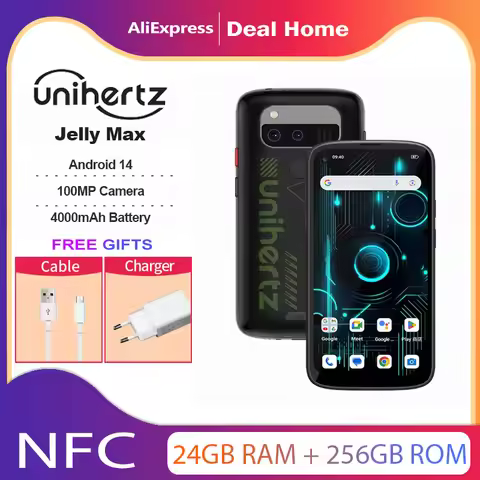 Unihertz Jelly Max,5G Mini Rugged,12ΠΠ+256ΠΠ,4000mAh,Dimensity 7300,5.05" inch,100MP Camera,Android