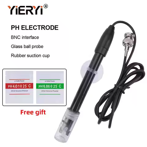 Yieryi Ph Replacement Probe Aquarium Hydroponic Laboratory Electrode Ph Meter Potential Test BNC Q9 