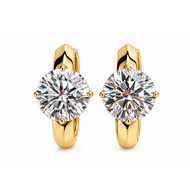 925 Silver Moissanite Hoop Earrings for Women 18K Gold Huggies with GRA
