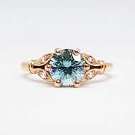 Fashion 1ct 2ct 3ct 4ct Moissanite Ring 925 Silver Light Blue Moissanite Diamond Engagement Jewelry 
