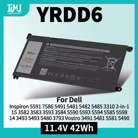 YRDD6 Battery for Dell Inspiron 5591 7586 5491 3310 2-in-1 15 3582 3583 5590 5593 14 3493 5493 5480 