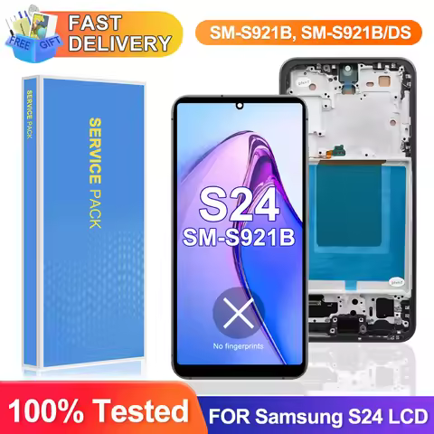 For Samsung S24 4G/5G LCD Display S921B SM-S921B/DS SM-S921U Touch Screen with Frame Assembly Replac