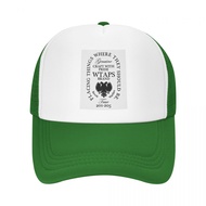 WTAPS logo Adult Grid Net Hat Trucker Men's Women's Flat Brim Baseball Cap High-Stiff Mesh  Adjustab