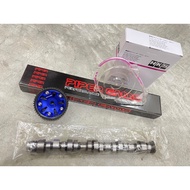 (COMBO SET) PIPER CAMS HIGH CAMSHAFT 4G91/4G92 SOHC 272/286 DEGREE & CAM PULLEY & HKS TRANSPARENT TI