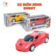 Peekabootoys Red 2031 Battery Operated Racing Car Transformation Robot Toy