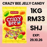 1kg ROSHEN Crazy Bee Jelly Candy Gula-Gula Viral Gummy Halal Candy Crazy Bee Candy Honey Jelly Halal