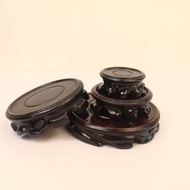 【白先绅衣橱】 圆形实木底座上漆深色佛像奇石摆件Round Solid Wood Base Lacquered Dark Buddha Statue Strange Statue Crafts Dec